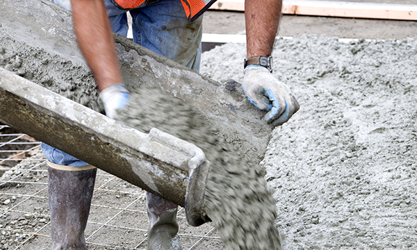 Pouring concrete